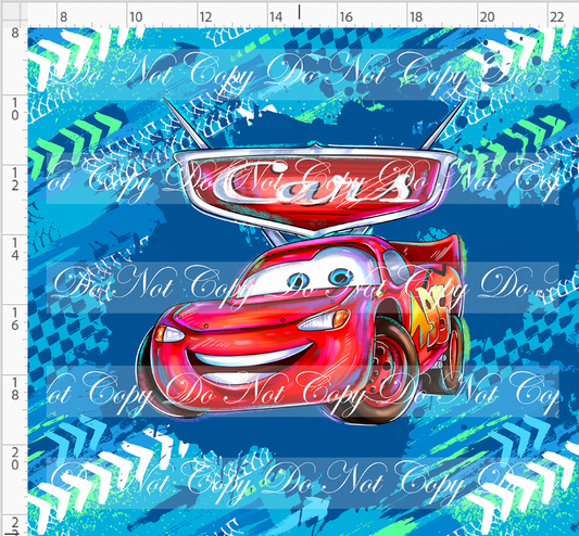 Lightening Cars - panel - kachow - blue - adult