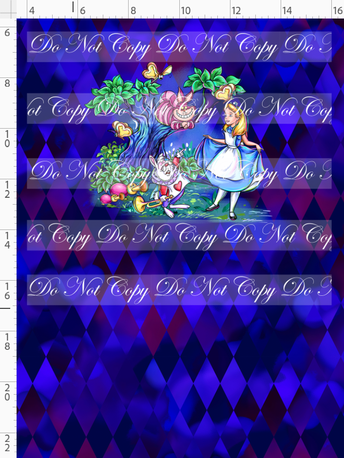 Lost in Wonderland-Panel-Main Character-Navy Pink-Child