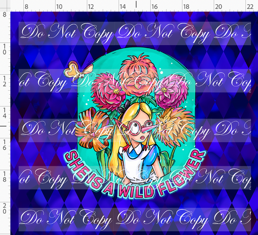 Lost in Wonderland-Panel-Wildflower-Navy Pink-Adult