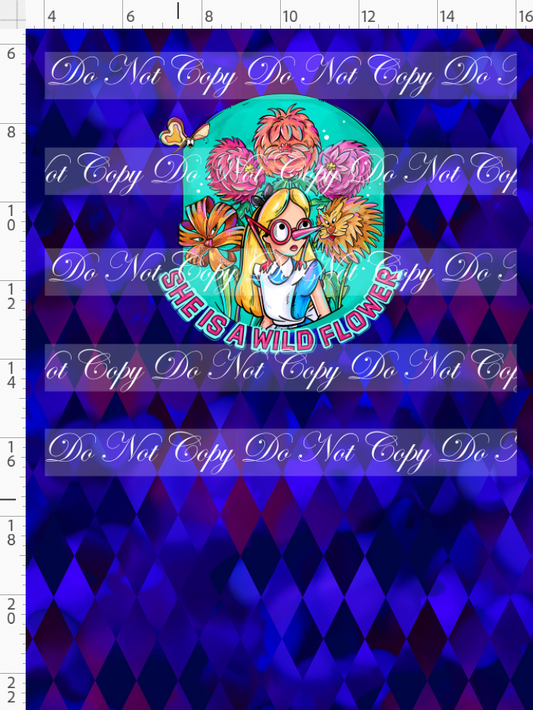 Lost in Wonderland-Panel-Wildflower-Navy Pink-child