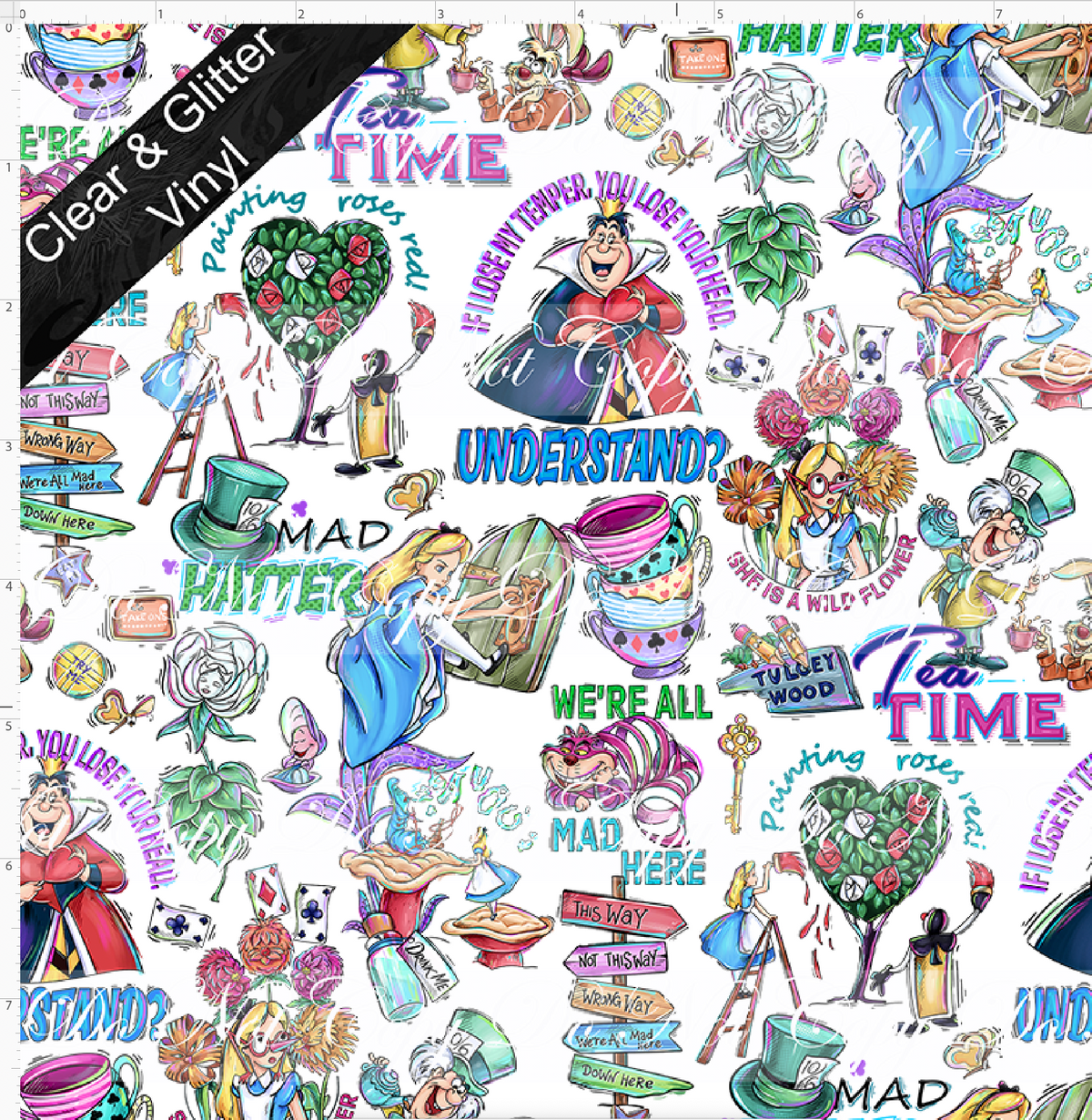 Lost in Wonderland-Quotes-small scale-CLEAR & GLITTER VINYL