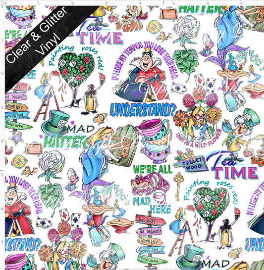 Lost in Wonderland-Quotes-small scale-CLEAR & GLITTER VINYL