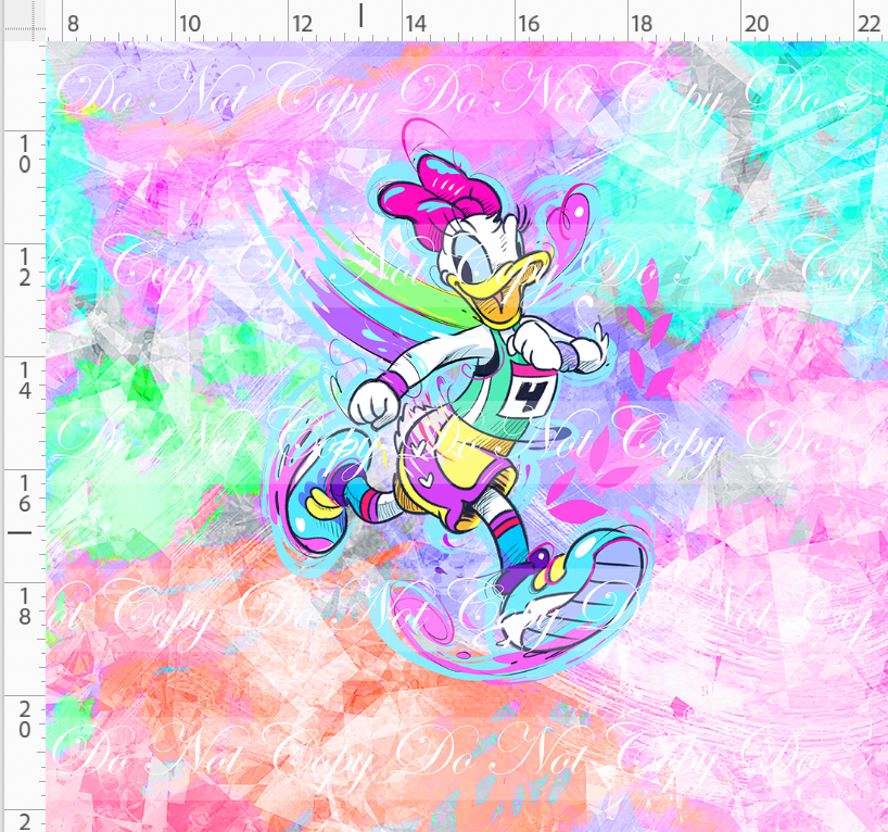 Magical Miles - panel - peach - girl duck - ADULT