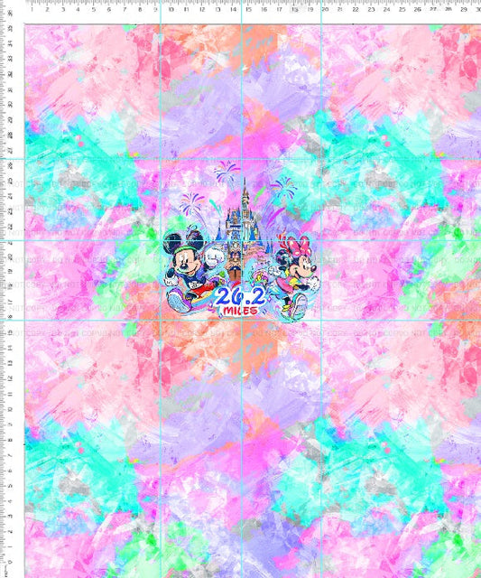 Magical Miles - panel - peach - mice 26.2 - adult