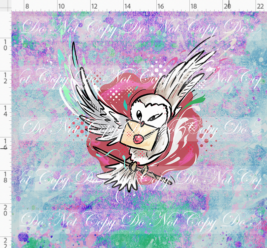 Magical Mischief-panel-owl-multicolor simple background-adult
