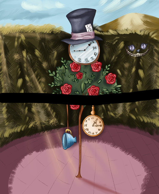 Magical Vacation - All Stacked Up - Illustration Panel - Rabbit Hole - Mad Clock