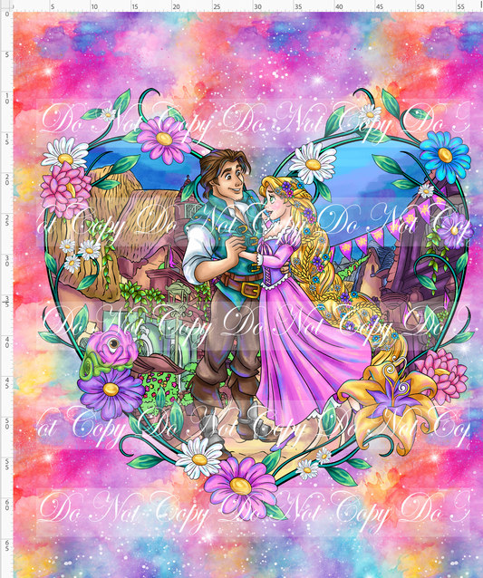 Maiden in the Tower - Full Size Blanket Panel 58W x72H - Heart - Pink