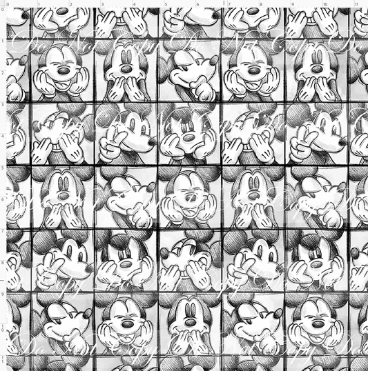 Monochrome Magic - Mouse Faces - Regular Scale - BW