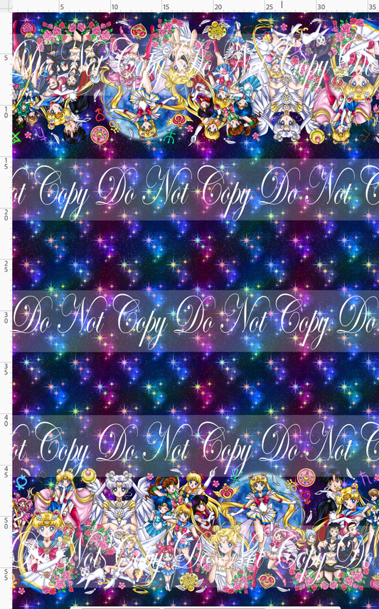 Moon Prism Magic - double border - navy