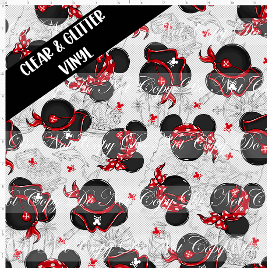 Mouse Pirates and Friends-Pirate Heads-regular scale-CLEAR & GLITTER VINYL