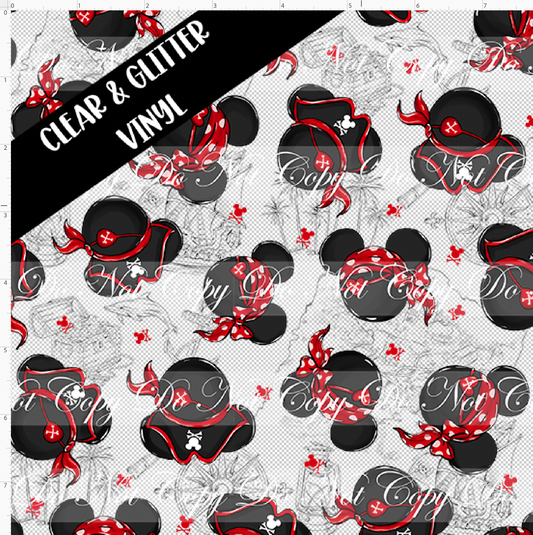 Mouse Pirates and Friends-Pirate Heads-small scale-CLEAR & GLITTER VINYL