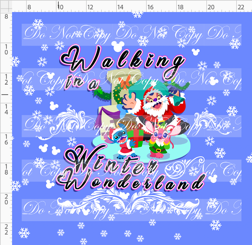 My Favorite Time of the Year - panel - blue guy - winter wonderland - cornflower - adult