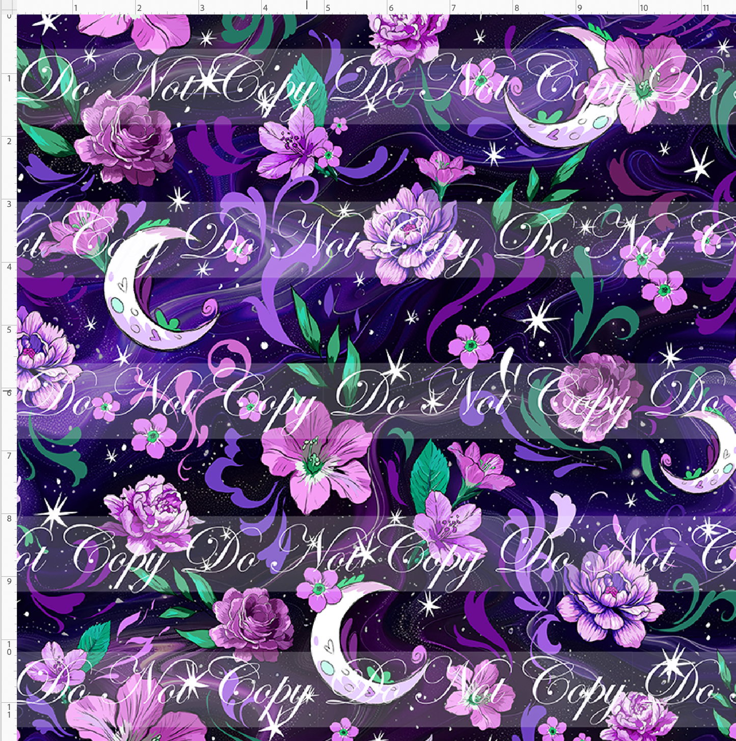 Nocturnal Cuties - coordinate - black and purple - regular scale