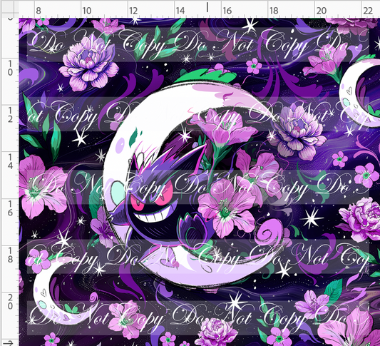 Nocturnal Cuties - panel - black and purple - gengar - ADULT
