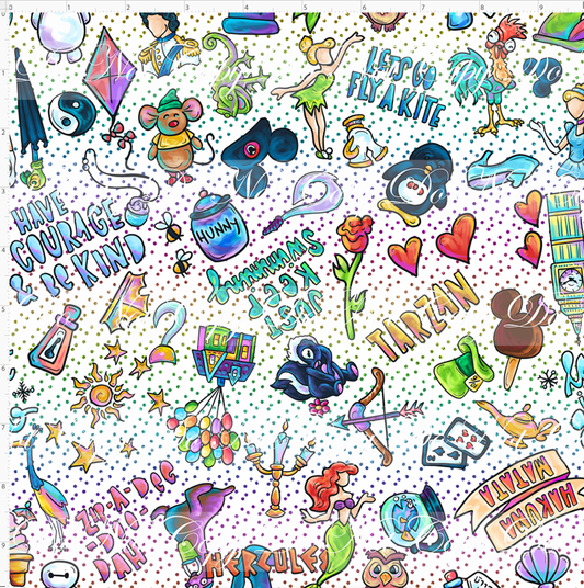 Oh Doodles! - Main Toss - White Glitter - Small Scale