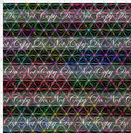 One little spark - triangles - black with colorful lines - regular scale