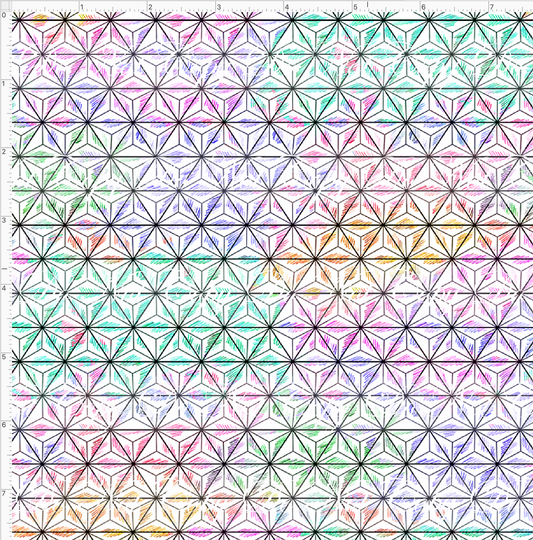 One little spark - triangles - white with black lines - small scale
