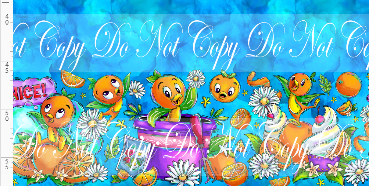 Orange Sunshine - Double Border - Aqua