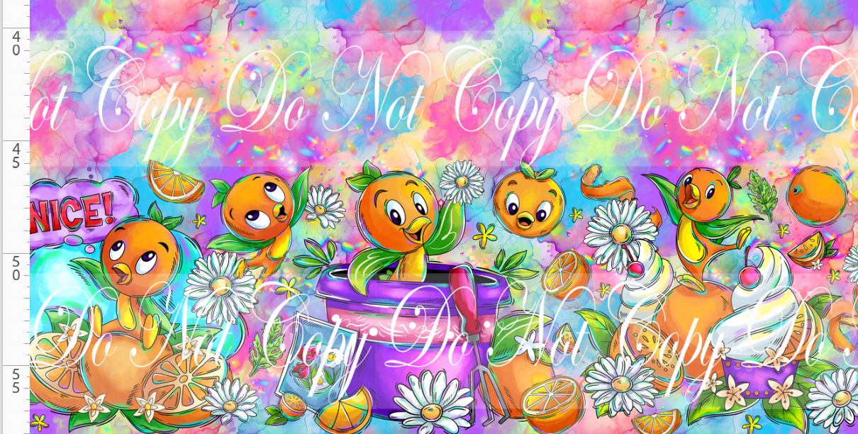 Orange Sunshine - Double Border - Colorful