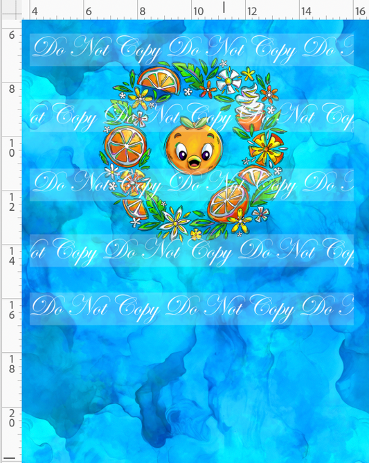 Orange Sunshine - Panel - Aqua - face in circle  - CHILD