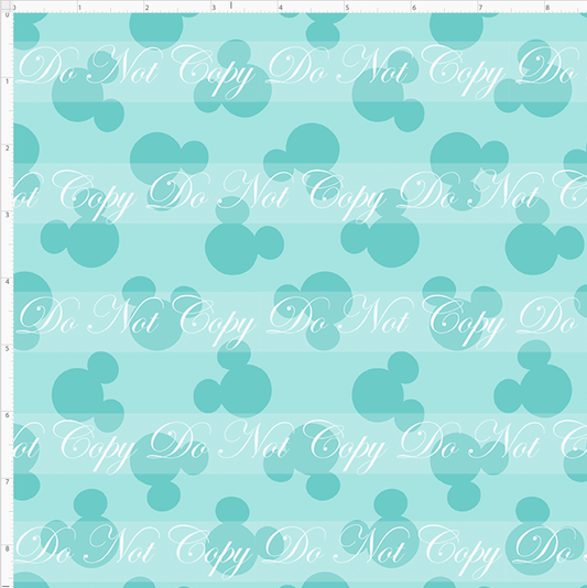 Pastel Mouse Heads - Aqua