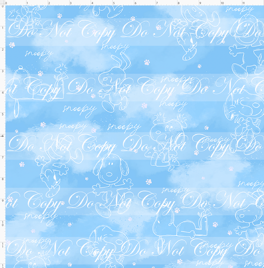 Peanut Pup-double border-background-blue