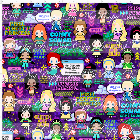 Pixel Princesses-Glitch princess-small scale-purple background