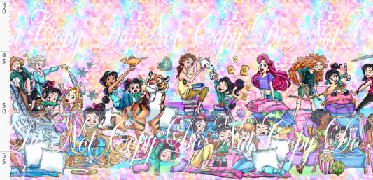 Pixel Princesses-double border-pastel background