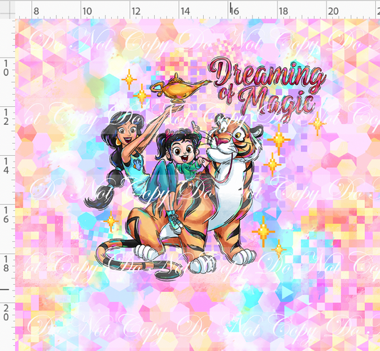Pixel Princesses-panel-dreaming of magic-pastel background-adult