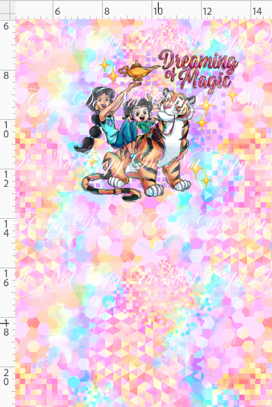 Pixel Princesses-panel-dreaming of magic-pastel background-child