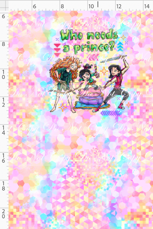 Pixel Princesses-panel-who needs a prince-pastel background-child