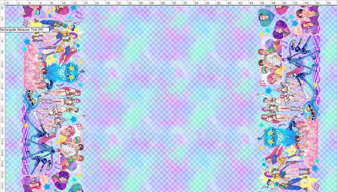 Pop Stars - Double Border - Light Checker Background
