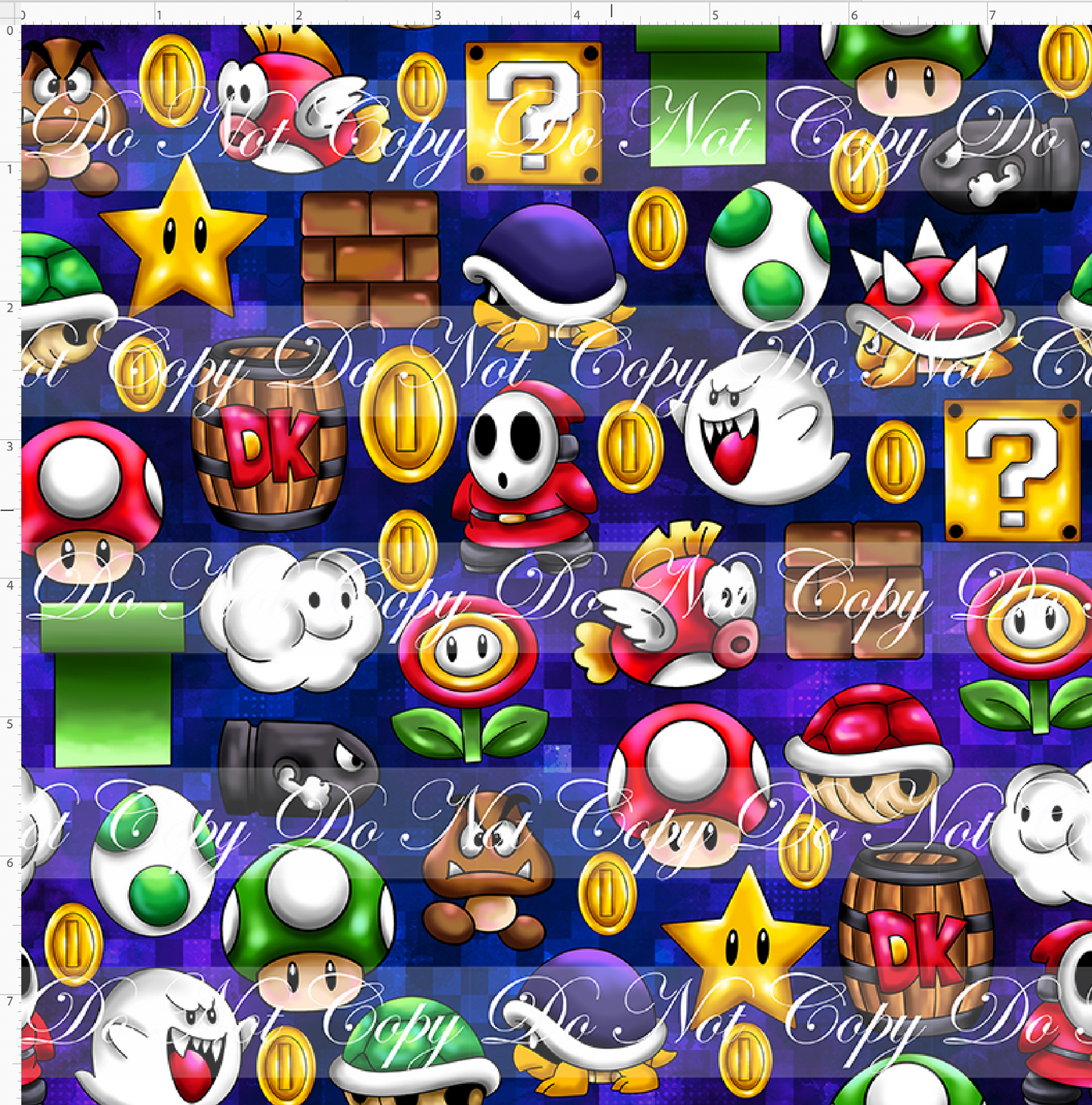 Press Start - Coordinate - tossed elements - small scale