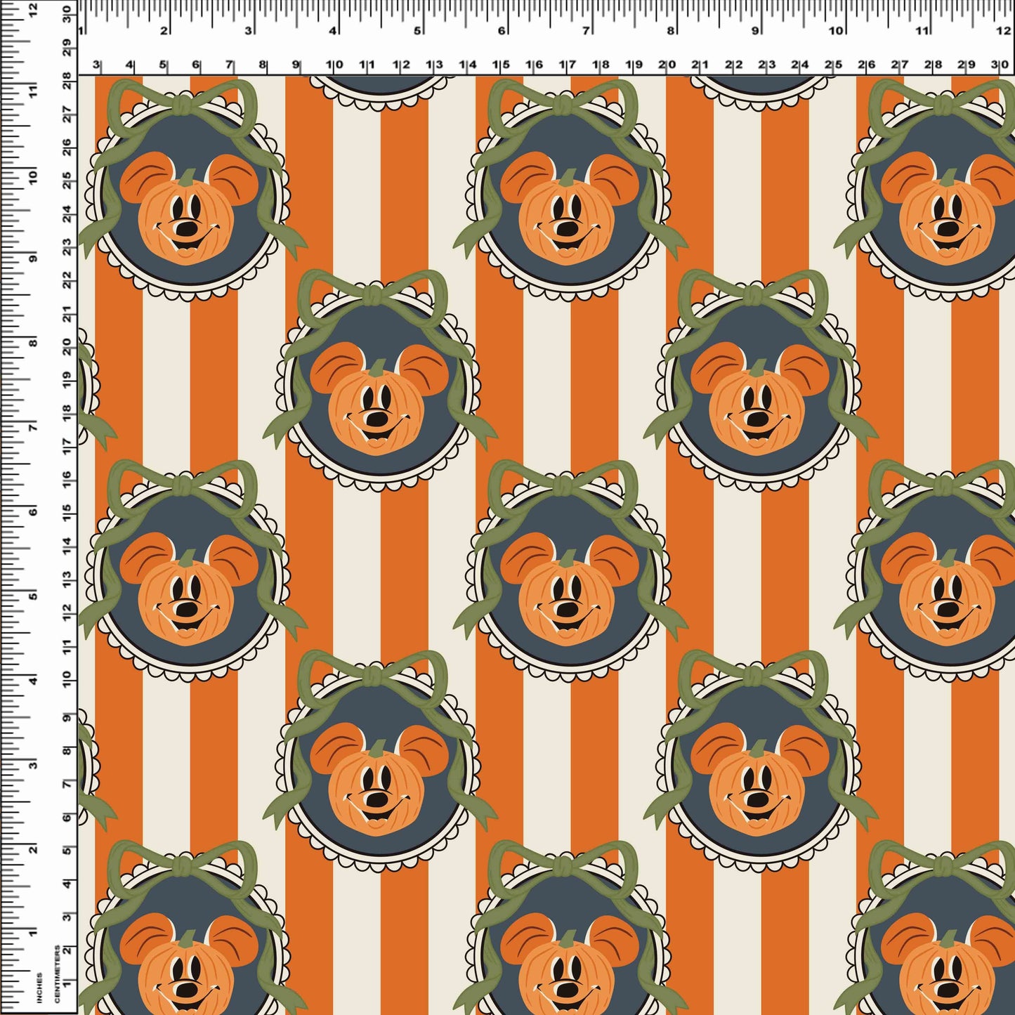 Pretty Spooky - Fall Mouse - Pumpkin Cameo - STRIPE