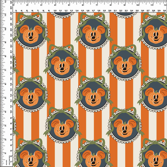 Pretty Spooky - Fall Mouse - Pumpkin Cameo - STRIPE