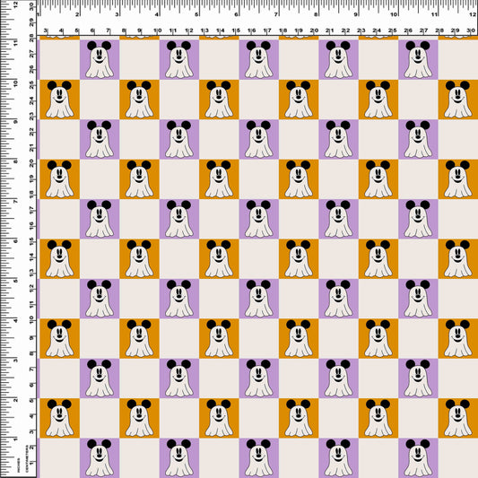 Pretty Spooky - Mouse Ghost Check - Purple & Orange