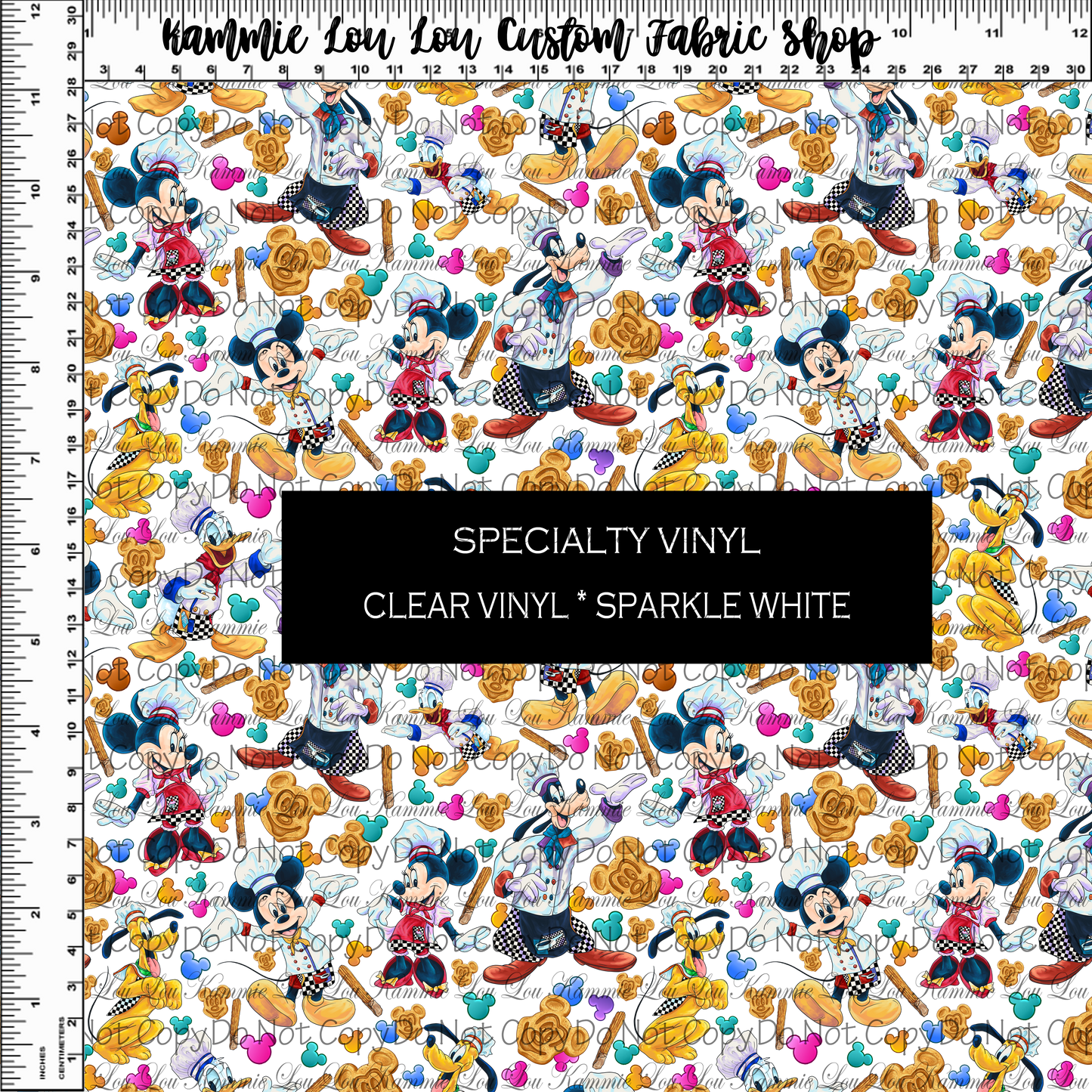The Chef's Place - Main Design - Small Scale - ROLLS - Clear & Glitter PVC Options