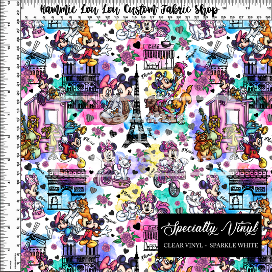 Ville De L'Amour - Clear & Glitter PVC Options 18" Roll