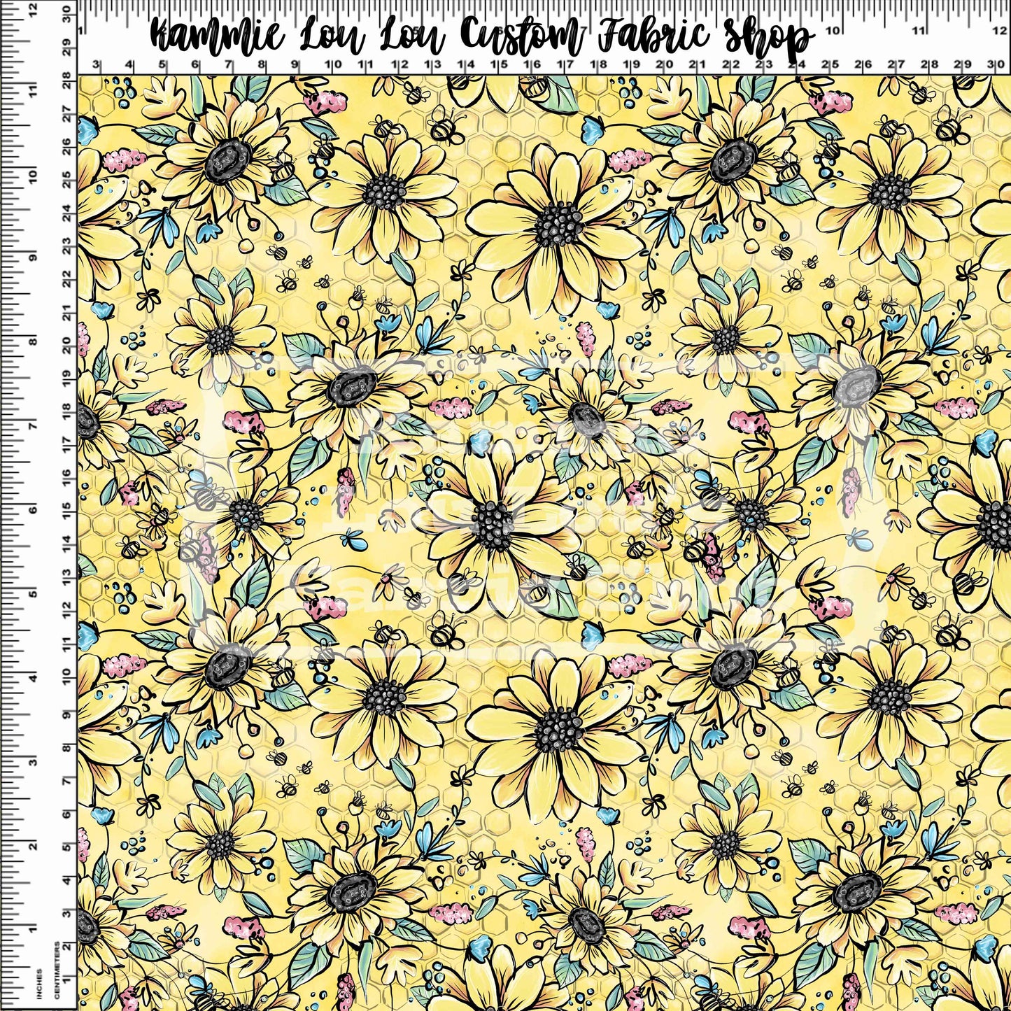 Bee My Honey Bee - Floral Yellow - Small Scale