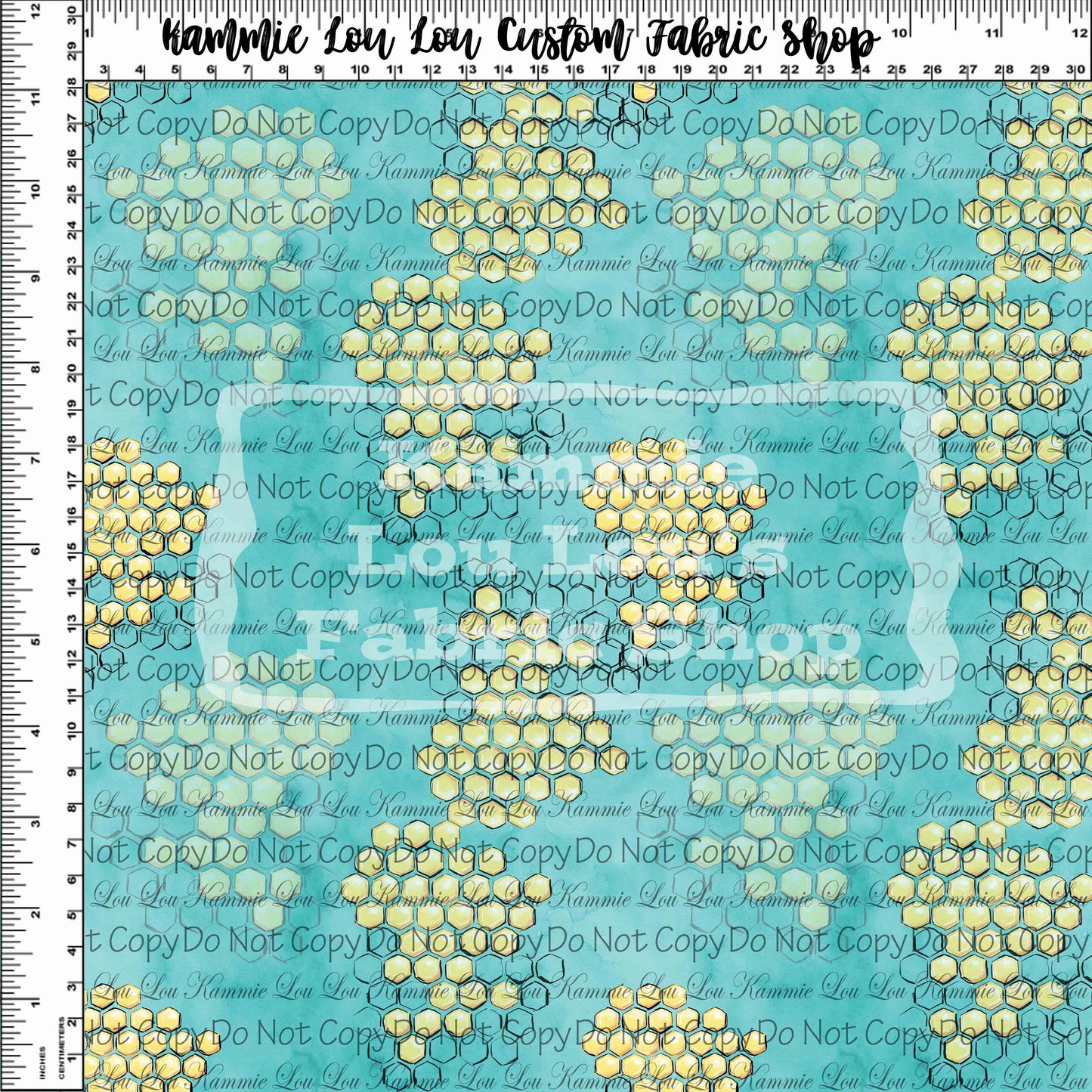 Bee My Honey Bee - Honeycomb Teal - Tiny Scale