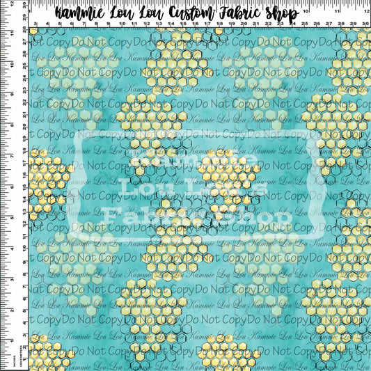 Bee My Honey Bee - Honeycomb Teal - Tiny Scale