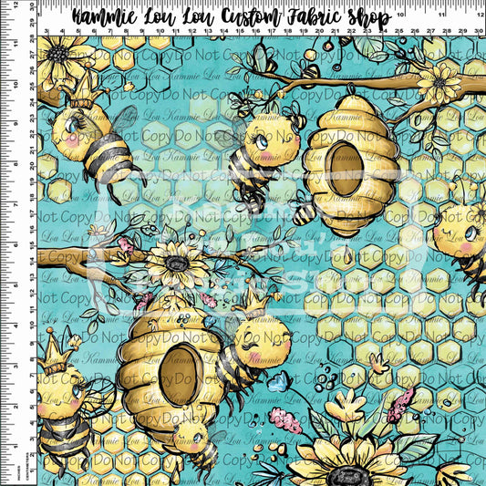 Bee My Honey Bee - Main Teal - Regular Scale