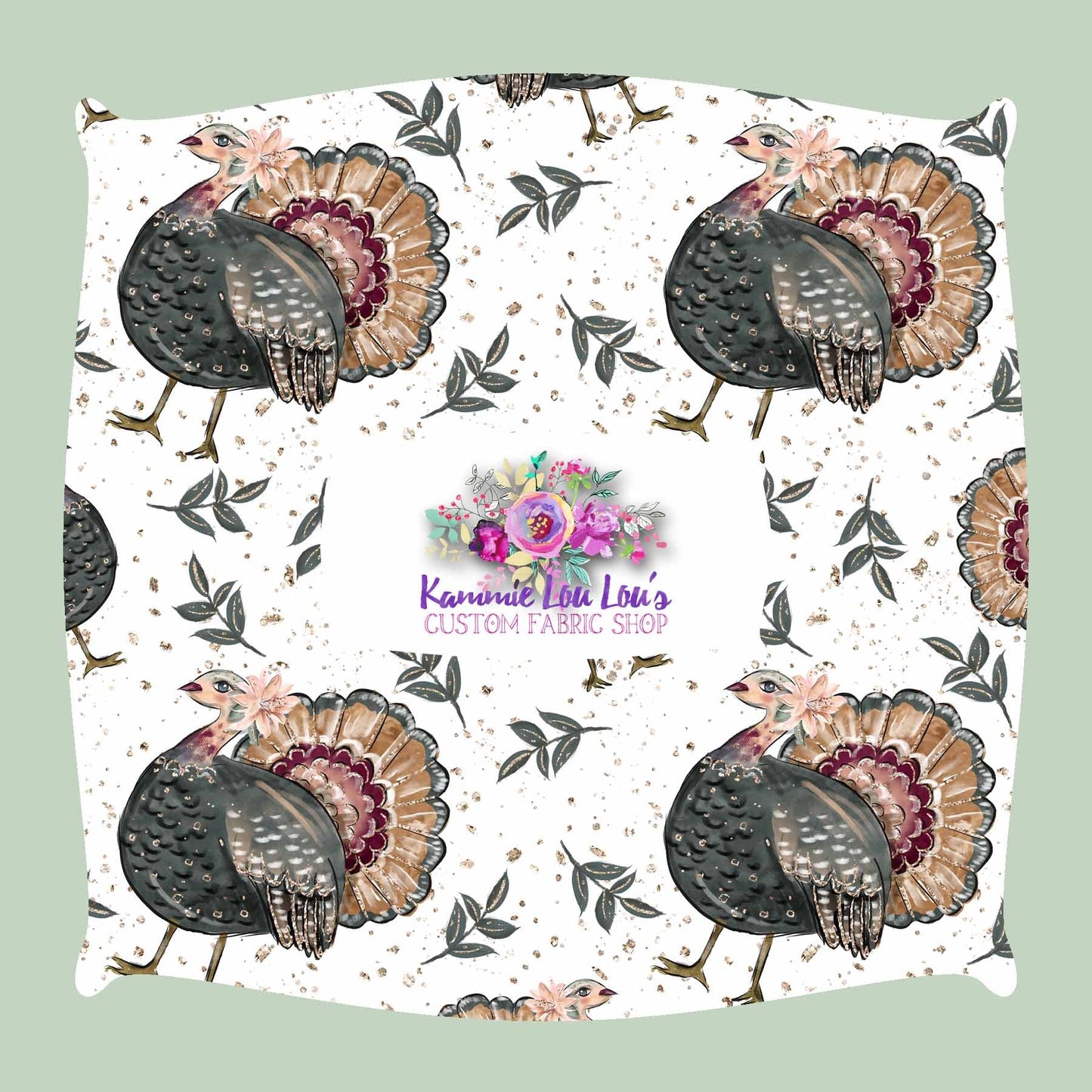 Fall Elegance - Turkeys on White