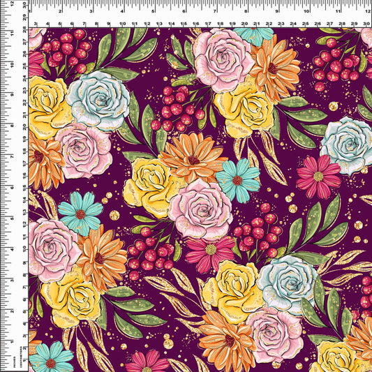 Autumn Friends - Fall Garden Burgundy