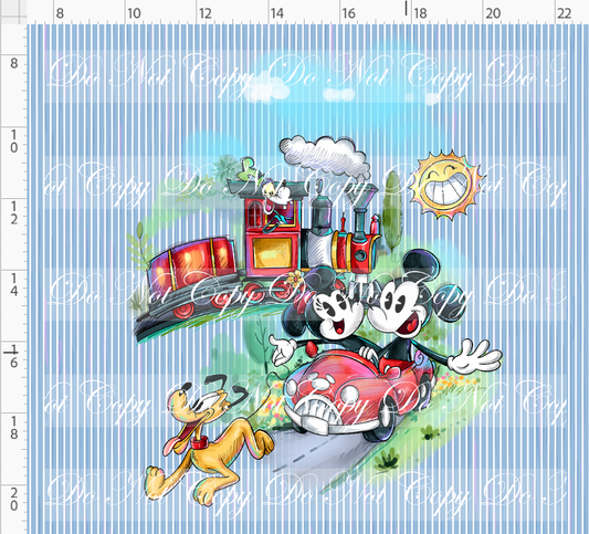 Railroad Adventures - Panel - mouse - stripe - adult