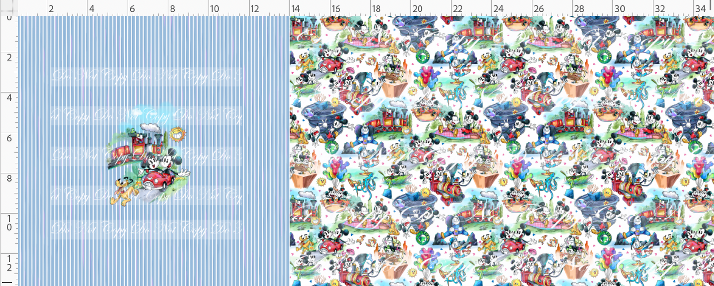 Railroad Adventures - Stripe - white main - Bag Maker Roll-max of 6x4 graphic - small scale main