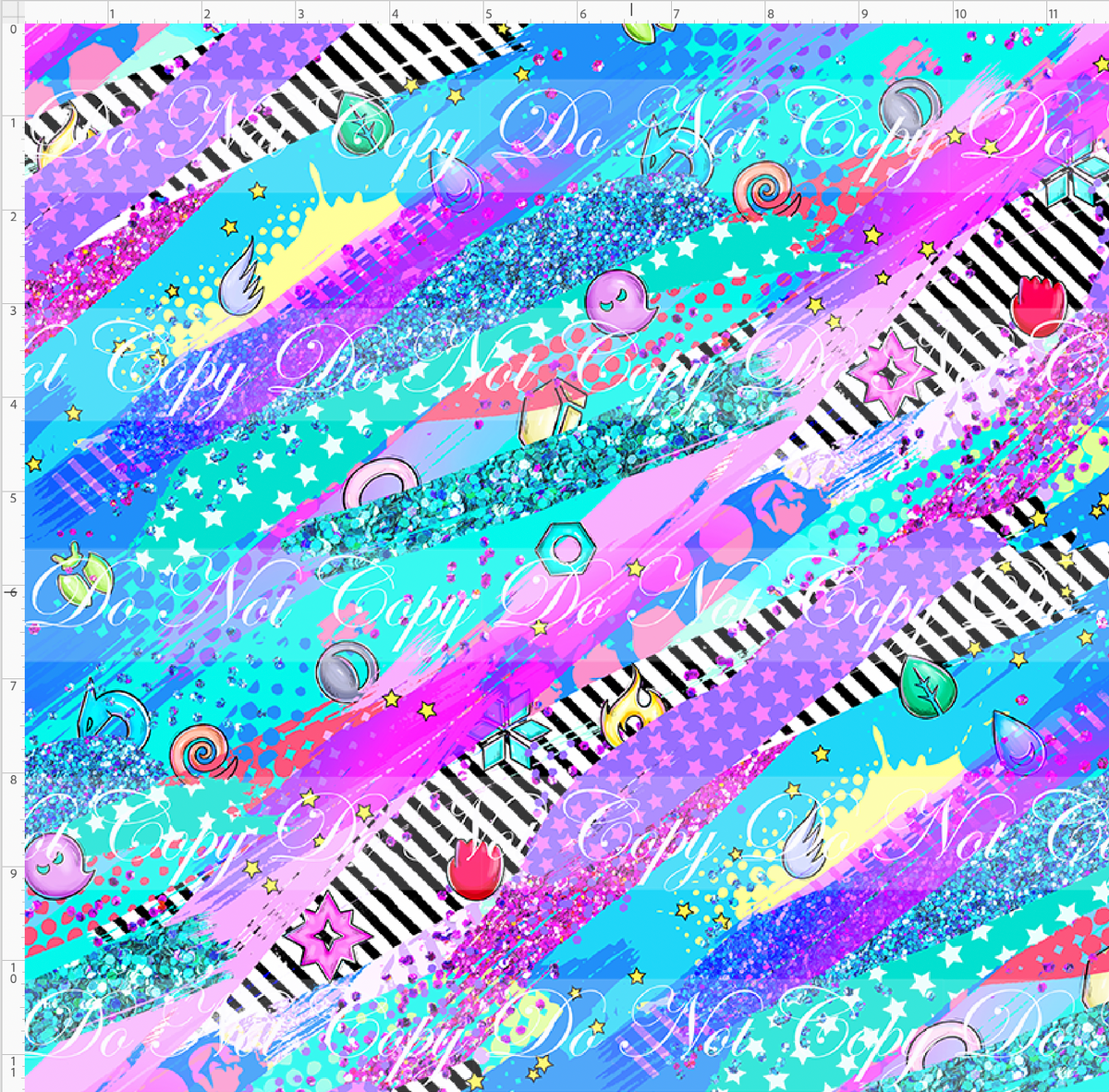 Rainbow Critters-brush strokes-regular scale