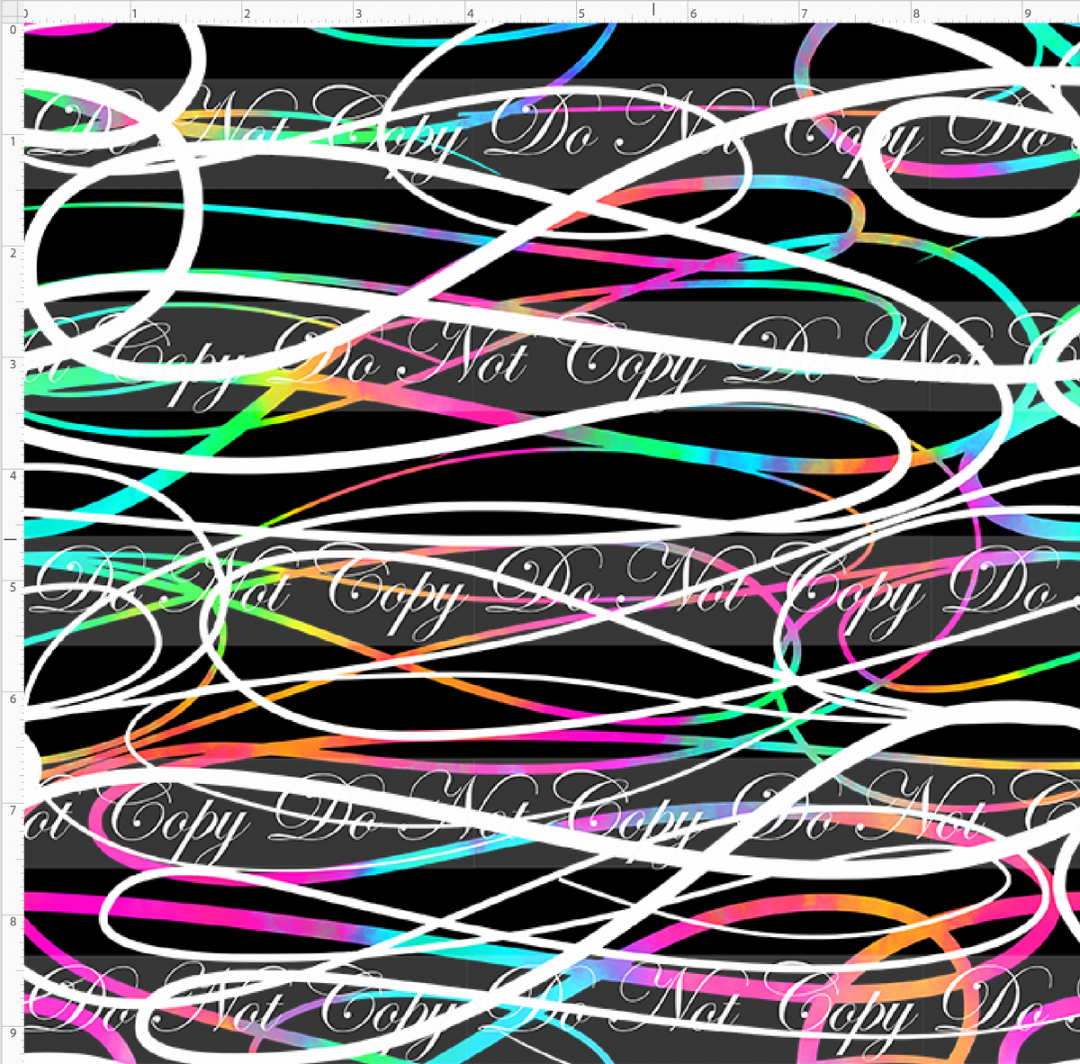 Rainbow Critters-swirls on black