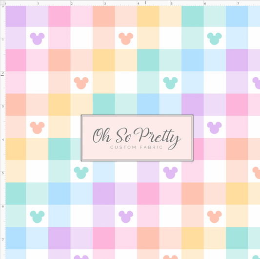 Rainbow Gingham Mouse Heads - small scale