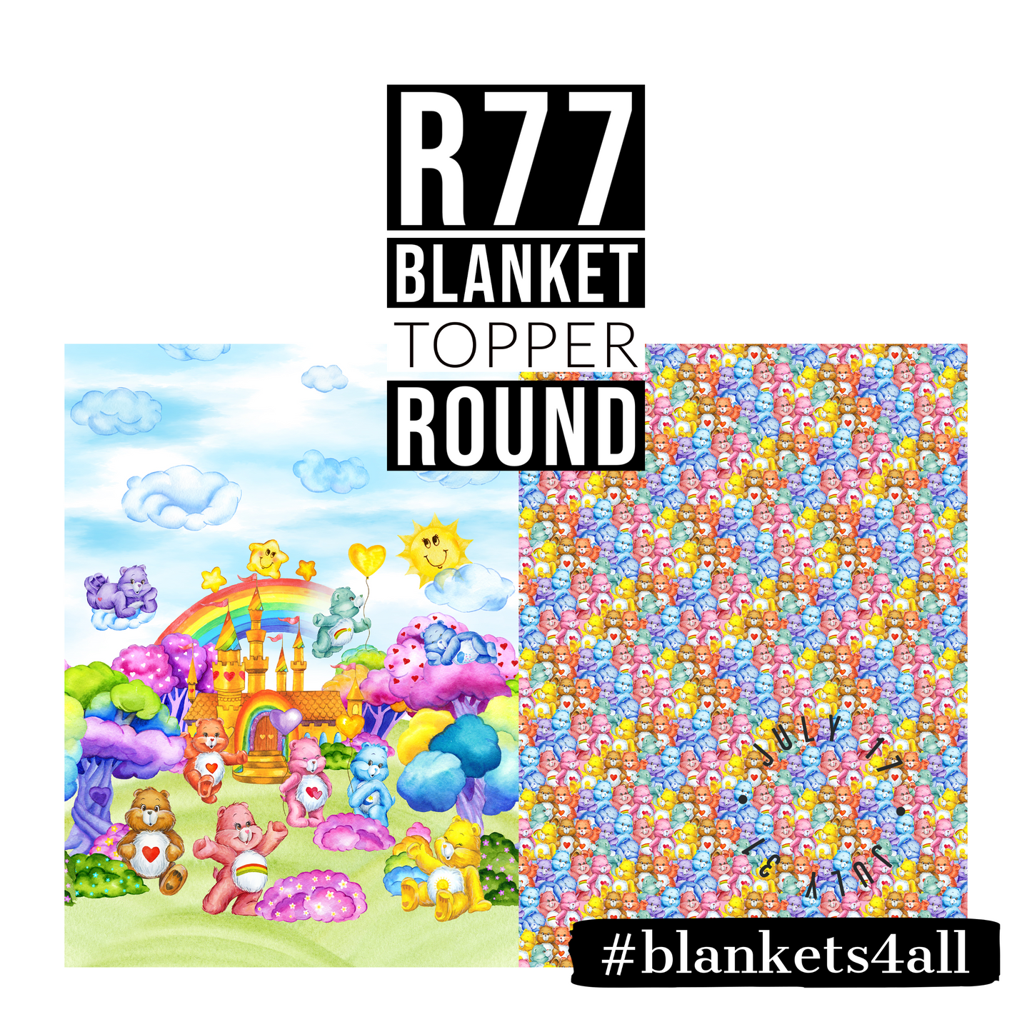 Rainbow Hideaway - Childrens Blanket Panel 58W x 36H